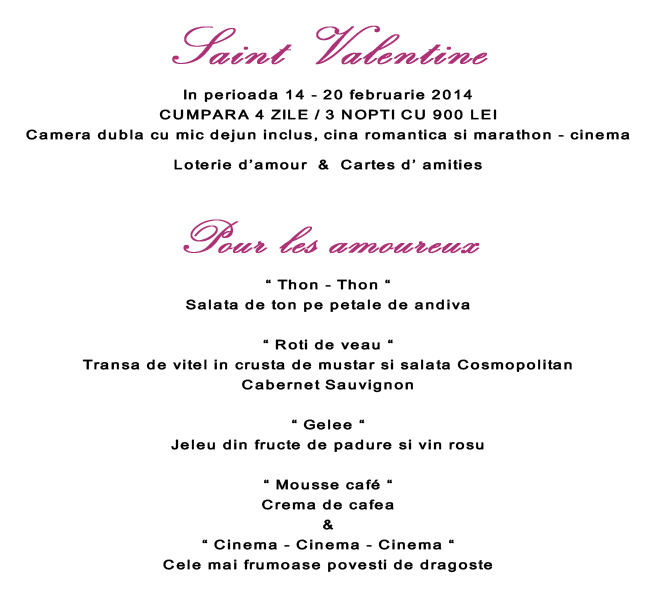 Oferte cazare munte Sf Valentin 2014